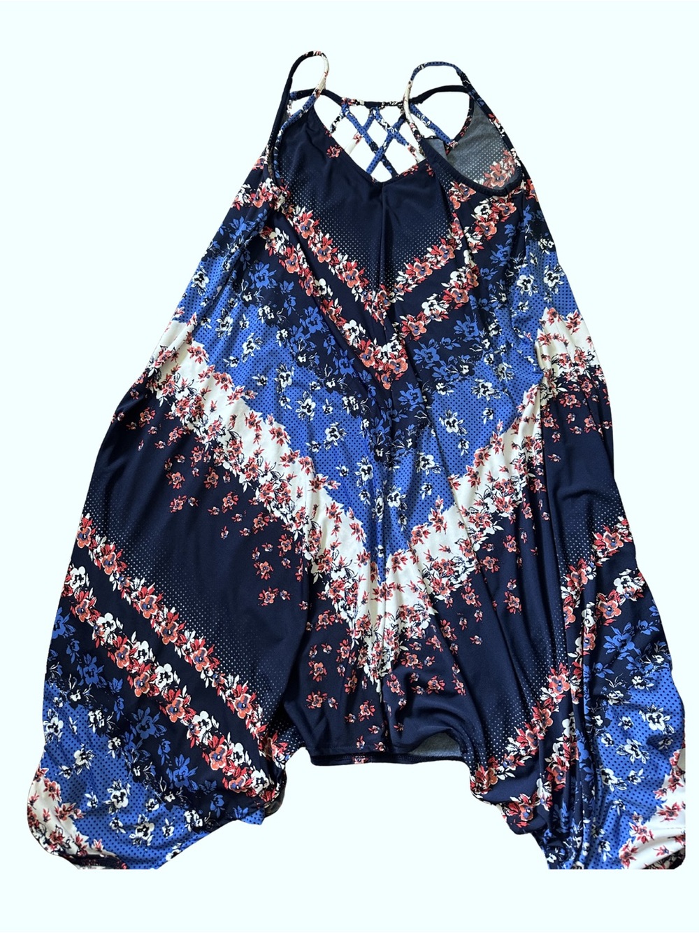 Maurices Navy Blue Floral High-Low Dress